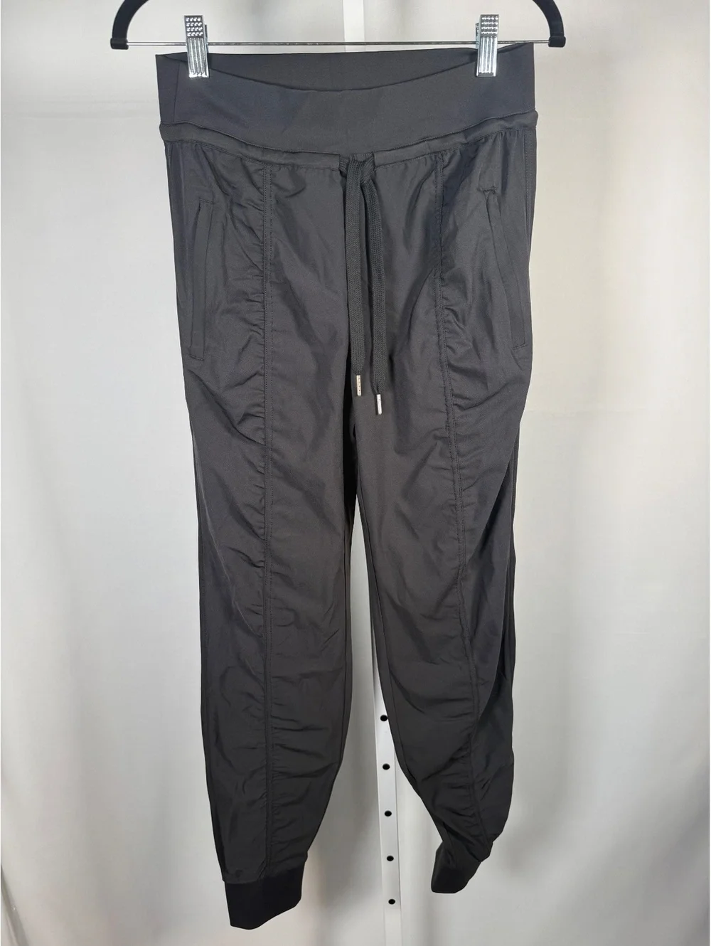 Halara High Waisted Tapered Travel Joggers Side Zip Pockets Black Size Small